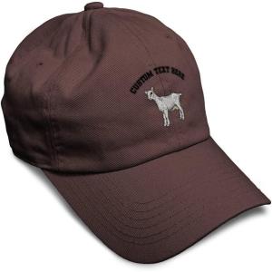 imageSoft Baseball Cap Saanen Goat Embroidery Farm Animals Cotton Red Tractor Dad Hats for Men ampamp WomenBrown Personalized Text Here