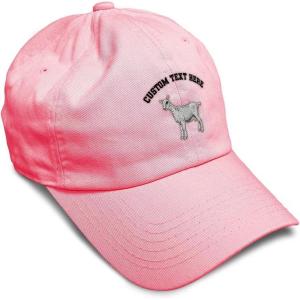 imageSoft Baseball Cap Saanen Goat Embroidery Farm Animals Cotton Red Tractor Dad Hats for Men ampamp WomenCoral Personalized Text Here
