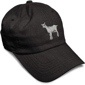 imageSoft Baseball Cap Saanen Goat Embroidery Farm Animals Cotton Red Tractor Dad Hats for Men ampamp WomenDark Denim Design Only