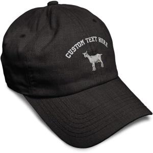imageSoft Baseball Cap Saanen Goat Embroidery Farm Animals Cotton Red Tractor Dad Hats for Men ampamp WomenDark Denim Personalized Text Here