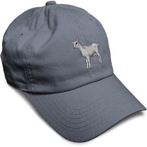 imageSoft Baseball Cap Saanen Goat Embroidery Farm Animals Cotton Red Tractor Dad Hats for Men ampamp WomenDark Grey Design Only