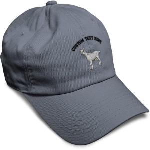 imageSoft Baseball Cap Saanen Goat Embroidery Farm Animals Cotton Red Tractor Dad Hats for Men ampamp WomenDark Grey Personalized Text Here