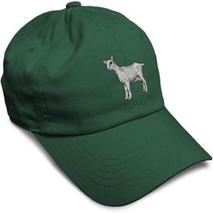 imageSoft Baseball Cap Saanen Goat Embroidery Farm Animals Cotton Red Tractor Dad Hats for Men ampamp WomenForest Green Design Only
