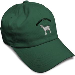 imageSoft Baseball Cap Saanen Goat Embroidery Farm Animals Cotton Red Tractor Dad Hats for Men ampamp WomenForest Green Personalized Text Here