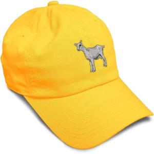 imageSoft Baseball Cap Saanen Goat Embroidery Farm Animals Cotton Red Tractor Dad Hats for Men ampamp WomenGolden Yellow Design Only