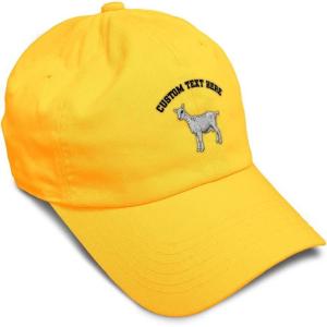 imageSoft Baseball Cap Saanen Goat Embroidery Farm Animals Cotton Red Tractor Dad Hats for Men ampamp WomenGolden Yellow Personalized Text Here