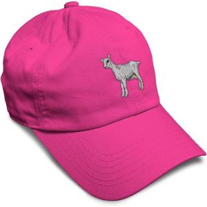 imageSoft Baseball Cap Saanen Goat Embroidery Farm Animals Cotton Red Tractor Dad Hats for Men ampamp WomenHot Pink Design Only