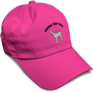 imageSoft Baseball Cap Saanen Goat Embroidery Farm Animals Cotton Red Tractor Dad Hats for Men ampamp WomenHot Pink Personalized Text Here