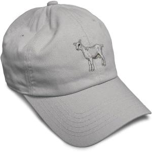 imageSoft Baseball Cap Saanen Goat Embroidery Farm Animals Cotton Red Tractor Dad Hats for Men ampamp WomenLight Grey Design Only