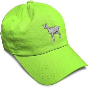 imageSoft Baseball Cap Saanen Goat Embroidery Farm Animals Cotton Red Tractor Dad Hats for Men ampamp WomenLime Design Only