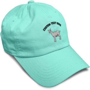 imageSoft Baseball Cap Saanen Goat Embroidery Farm Animals Cotton Red Tractor Dad Hats for Men ampamp WomenMint Personalized Text Here