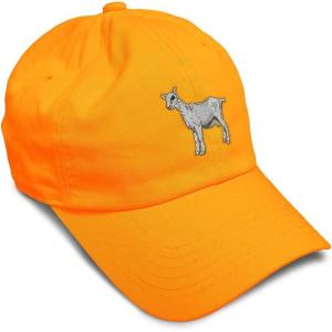 imageSoft Baseball Cap Saanen Goat Embroidery Farm Animals Cotton Red Tractor Dad Hats for Men ampamp WomenOrange Design Only