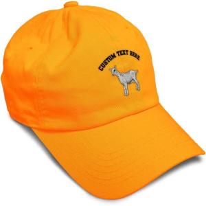 imageSoft Baseball Cap Saanen Goat Embroidery Farm Animals Cotton Red Tractor Dad Hats for Men ampamp WomenOrange Personalized Text Here