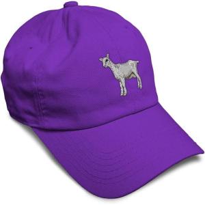 imageSoft Baseball Cap Saanen Goat Embroidery Farm Animals Cotton Red Tractor Dad Hats for Men ampamp WomenPurple Design Only