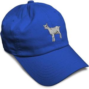 imageSoft Baseball Cap Saanen Goat Embroidery Farm Animals Cotton Red Tractor Dad Hats for Men ampamp WomenRoyal Blue Design Only