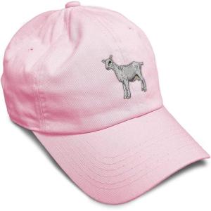 imageSoft Baseball Cap Saanen Goat Embroidery Farm Animals Cotton Red Tractor Dad Hats for Men ampamp WomenSoft Pink Design Only