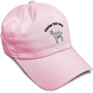 imageSoft Baseball Cap Saanen Goat Embroidery Farm Animals Cotton Red Tractor Dad Hats for Men ampamp WomenSoft Pink Personalized Text Here