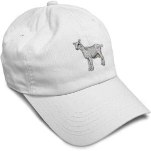 imageSoft Baseball Cap Saanen Goat Embroidery Farm Animals Cotton Red Tractor Dad Hats for Men ampamp WomenWhite Design Only