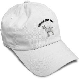 imageSoft Baseball Cap Saanen Goat Embroidery Farm Animals Cotton Red Tractor Dad Hats for Men ampamp WomenWhite Personalized Text Here