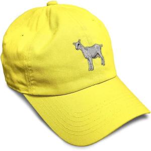 imageSoft Baseball Cap Saanen Goat Embroidery Farm Animals Cotton Red Tractor Dad Hats for Men ampamp WomenYellow Design Only