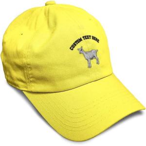 imageSoft Baseball Cap Saanen Goat Embroidery Farm Animals Cotton Red Tractor Dad Hats for Men ampamp WomenYellow Personalized Text Here