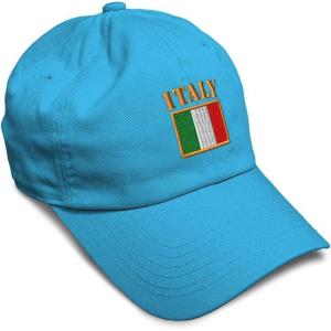 imageSpeedy Pros Soft Baseball Cap Italy Flag Embroidery Flags World Cup Soccer Cotton Embroidered Dad Hats for Men ampamp WomenAqua Design Only