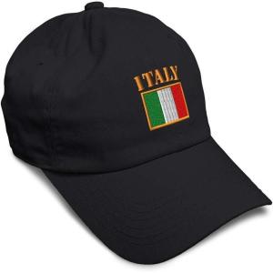 imageSpeedy Pros Soft Baseball Cap Italy Flag Embroidery Flags World Cup Soccer Cotton Embroidered Dad Hats for Men ampamp WomenBlack Design Only