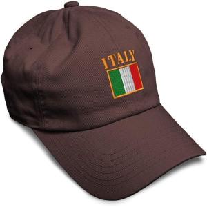 imageSpeedy Pros Soft Baseball Cap Italy Flag Embroidery Flags World Cup Soccer Cotton Embroidered Dad Hats for Men ampamp WomenBrown Design Only