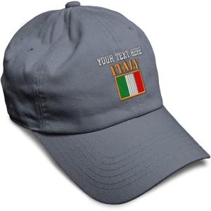 imageSpeedy Pros Soft Baseball Cap Italy Flag Embroidery Flags World Cup Soccer Cotton Embroidered Dad Hats for Men ampamp WomenDark Grey Personalized Text Here