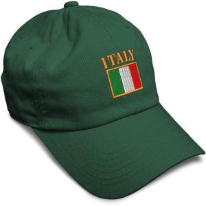 imageSpeedy Pros Soft Baseball Cap Italy Flag Embroidery Flags World Cup Soccer Cotton Embroidered Dad Hats for Men ampamp WomenForest Green Design Only