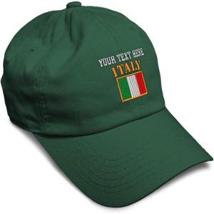 imageSpeedy Pros Soft Baseball Cap Italy Flag Embroidery Flags World Cup Soccer Cotton Embroidered Dad Hats for Men ampamp WomenForest Green Personalized Text Here