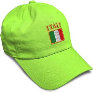 imageSpeedy Pros Soft Baseball Cap Italy Flag Embroidery Flags World Cup Soccer Cotton Embroidered Dad Hats for Men ampamp WomenLime Design Only