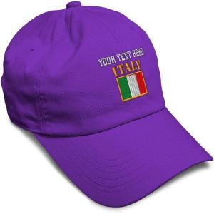 imageSpeedy Pros Soft Baseball Cap Italy Flag Embroidery Flags World Cup Soccer Cotton Embroidered Dad Hats for Men ampamp WomenPurple Personalized Text Here