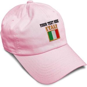 imageSpeedy Pros Soft Baseball Cap Italy Flag Embroidery Flags World Cup Soccer Cotton Embroidered Dad Hats for Men ampamp WomenSoft Pink Personalized Text Here