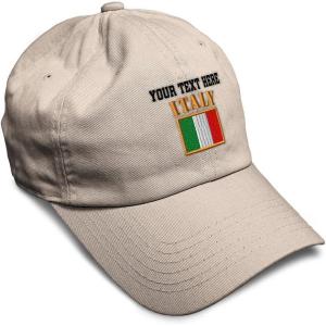 imageSpeedy Pros Soft Baseball Cap Italy Flag Embroidery Flags World Cup Soccer Cotton Embroidered Dad Hats for Men ampamp WomenStone Personalized Text Here