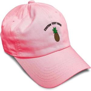 imageSpeedy Pros Soft Baseball Cap Pineapple Embroidery Fruit Pineapple Embroidery Design Cotton Dad Hats for Men ampamp WomenCoral Personalized Text Here