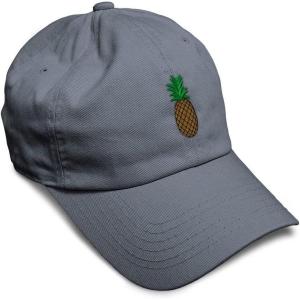 imageSpeedy Pros Soft Baseball Cap Pineapple Embroidery Fruit Pineapple Embroidery Design Cotton Dad Hats for Men ampamp WomenDark Grey Design Only