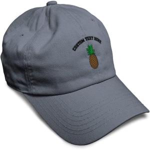 imageSpeedy Pros Soft Baseball Cap Pineapple Embroidery Fruit Pineapple Embroidery Design Cotton Dad Hats for Men ampamp WomenDark Grey Personalized Text Here