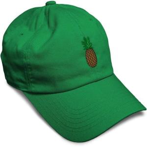 imageSpeedy Pros Soft Baseball Cap Pineapple Embroidery Fruit Pineapple Embroidery Design Cotton Dad Hats for Men ampamp WomenKelly Green Design Only