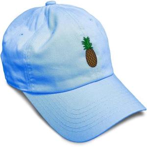 imageSpeedy Pros Soft Baseball Cap Pineapple Embroidery Fruit Pineapple Embroidery Design Cotton Dad Hats for Men ampamp WomenLight Blue Design Only