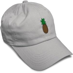 imageSpeedy Pros Soft Baseball Cap Pineapple Embroidery Fruit Pineapple Embroidery Design Cotton Dad Hats for Men ampamp WomenLight Grey Design Only