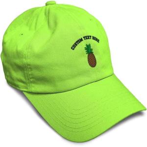 imageSpeedy Pros Soft Baseball Cap Pineapple Embroidery Fruit Pineapple Embroidery Design Cotton Dad Hats for Men ampamp WomenLime Personalized Text Here