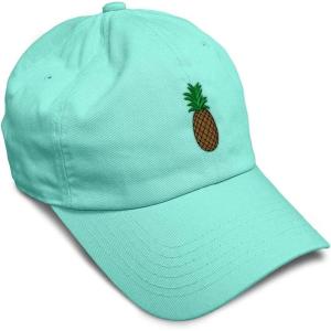 imageSpeedy Pros Soft Baseball Cap Pineapple Embroidery Fruit Pineapple Embroidery Design Cotton Dad Hats for Men ampamp WomenMint Design Only