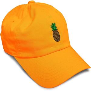 imageSpeedy Pros Soft Baseball Cap Pineapple Embroidery Fruit Pineapple Embroidery Design Cotton Dad Hats for Men ampamp WomenOrange Design Only