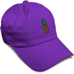imageSpeedy Pros Soft Baseball Cap Pineapple Embroidery Fruit Pineapple Embroidery Design Cotton Dad Hats for Men ampamp WomenPurple Design Only