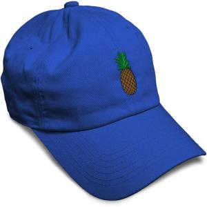 imageSpeedy Pros Soft Baseball Cap Pineapple Embroidery Fruit Pineapple Embroidery Design Cotton Dad Hats for Men ampamp WomenRoyal Blue Design Only