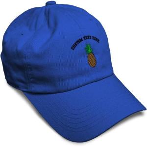 imageSpeedy Pros Soft Baseball Cap Pineapple Embroidery Fruit Pineapple Embroidery Design Cotton Dad Hats for Men ampamp WomenRoyal Blue Personalized Text Here