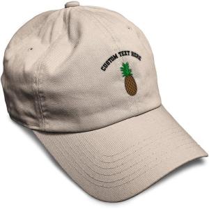 imageSpeedy Pros Soft Baseball Cap Pineapple Embroidery Fruit Pineapple Embroidery Design Cotton Dad Hats for Men ampamp WomenStone Personalized Text Here