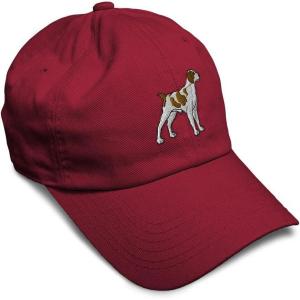 imageSoft Baseball Cap Brittany Spaniel Embroidery Dogs Brittany Spaniel Cotton Grouse Dad Hats for Men ampamp WomenBurgundy Design Only