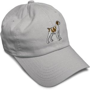 imageSoft Baseball Cap Brittany Spaniel Embroidery Dogs Brittany Spaniel Cotton Grouse Dad Hats for Men ampamp WomenLight Grey Design Only